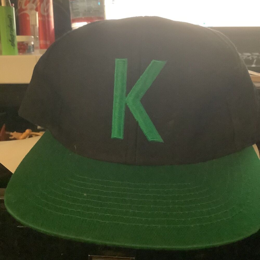 Vintage VTG 90s Louisville Line Kool Cigarettes Black Green "K" Snapback Hat